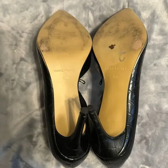 Marc Fisher Darlina Croc-Embossed Heels - Picture 8 of 10